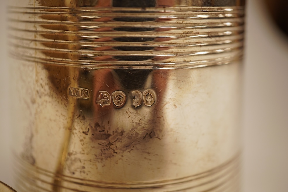 A William IV reeded silver christening mug, William Knight II, London, 1834, height 81mm, 4.7oz.